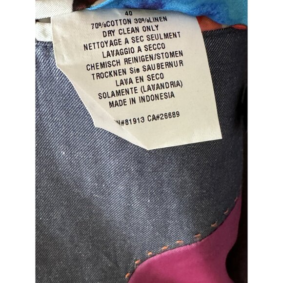 Robert Graham Blazer Men's 40 Gray Blue Cotton Three-Button Floral Lined - Picture 8 of 16